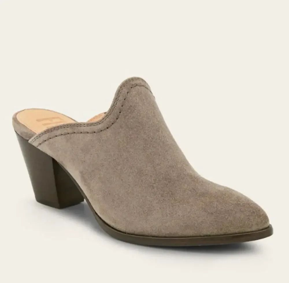 Frye Reed Western Mules in Grey Suede Women's Sz. 9